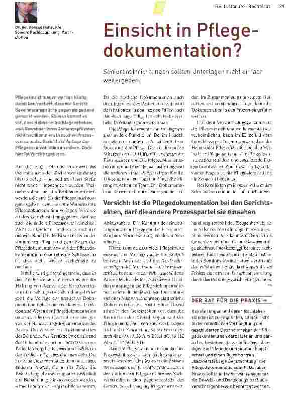 Vorschauseite 1: Einsicht in Pflegedokumentation?