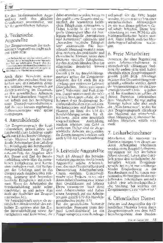 Vorschauseite 2: Das Dienstund Arbeitszeugnis