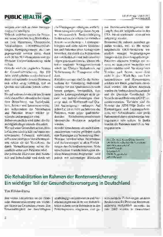 Vorschauseite 2: Versichertenund Patientenperspektive: Eigenverantwortung, Leistungsumfang und Zuzahlungen