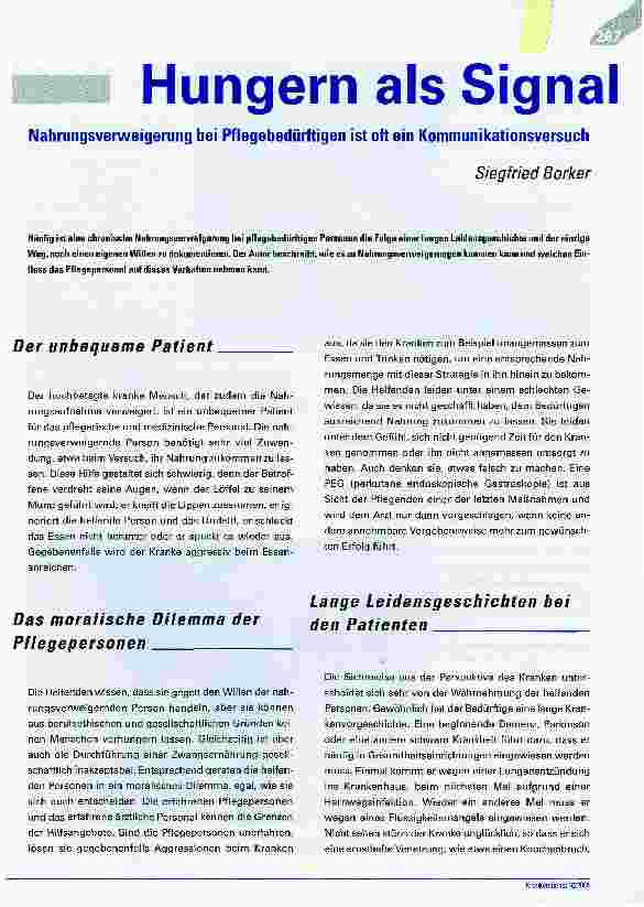 Vorschauseite 1: Hungern als Signal