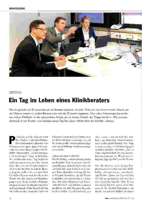 Vorschauseite 1: Ein Tag im Leben eines Klinikberaters