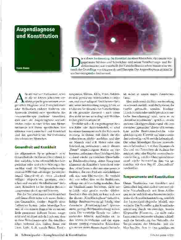 Vorschauseite 1: Augendiagnose und Konstitution