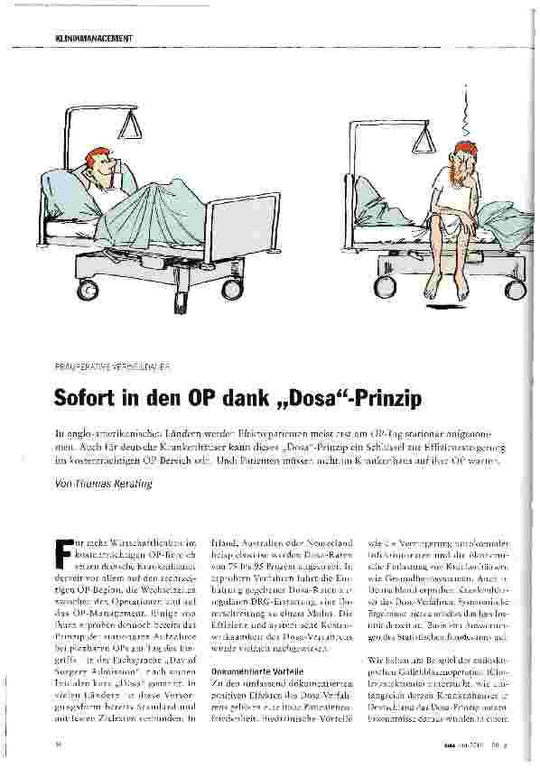 Vorschauseite 1: Sofort in den OP dank „Dosa-Prinzip