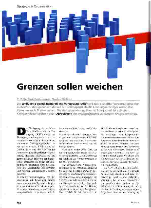 Vorschauseite 1: Grenzen sollen weichen