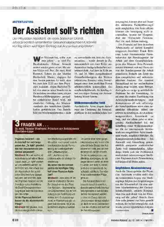 Vorschauseite 1: Der Assistent soll es richten