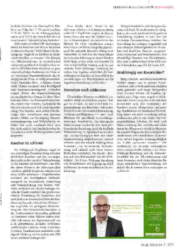 Vorschauseite 6: Medienkonsum und Passivrauchen beiVorschulkindern: Risikofaktoren für die kognitive Entwicklung?