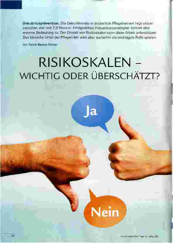 Vorschauseite 1: RISIKOSKALEN- WICHTIG ODER ÜBERSCHÄTZT?