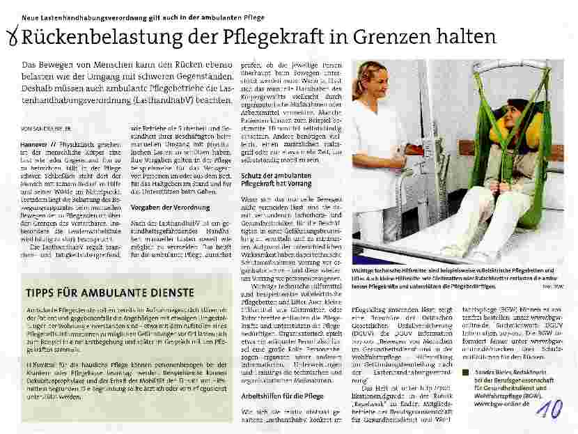 Vorschauseite 1: Rückenbelastung der Pflegekraft in Grenzen halten