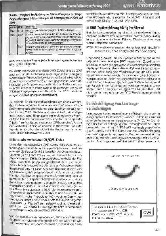 Vorschauseite 5: Fallmengenplanung 2005 als Grundlage der Budgetfindung