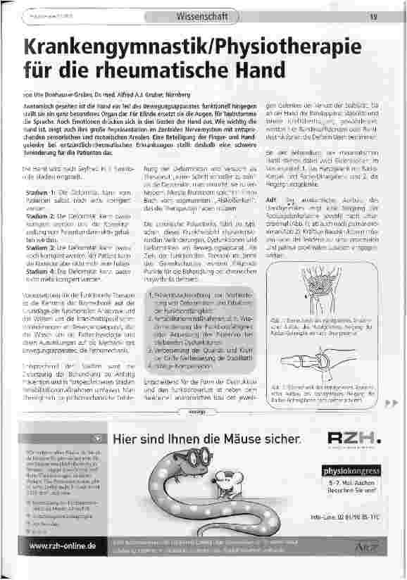 Vorschauseite 1: Krankengymnastik/Physiotherapie für die rheumatische Hand