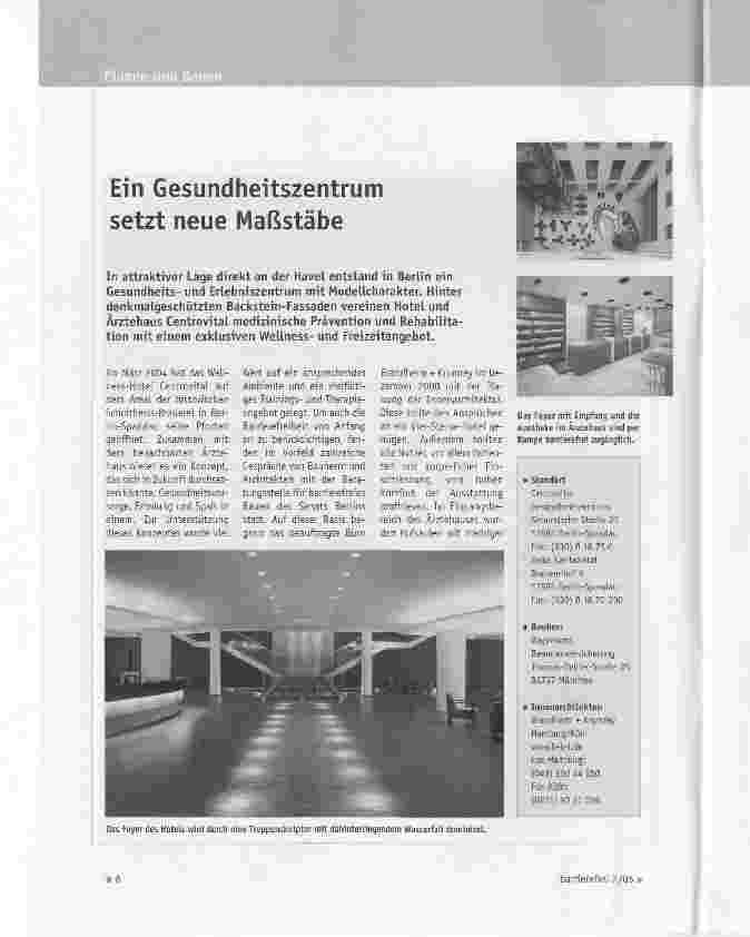 Vorschauseite 1: Ein Gesundheitszentrum setzt neue Maßstäbe