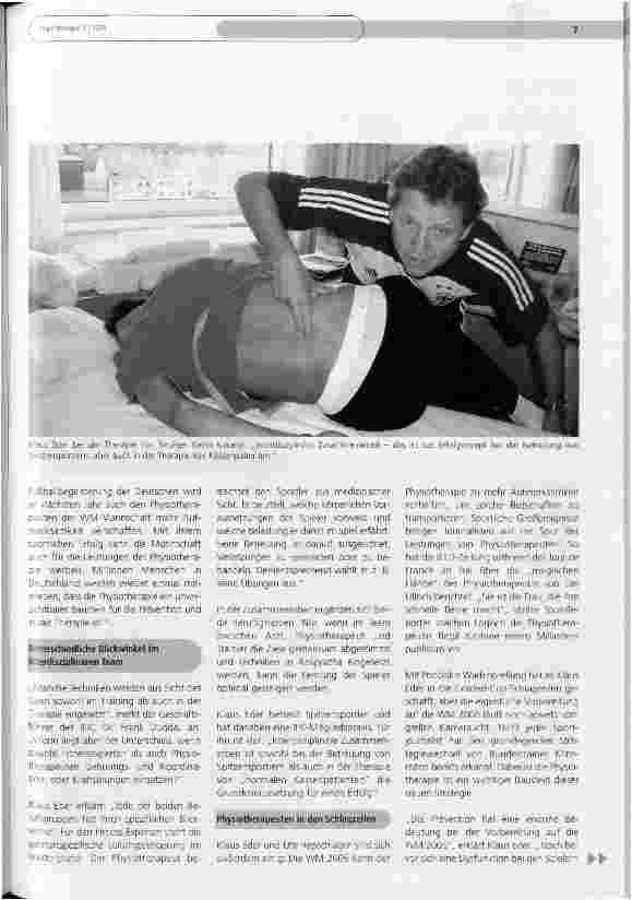 Vorschauseite 2: WM 2006: Für die Leistungsfähigkeitder Physiotherapie werben