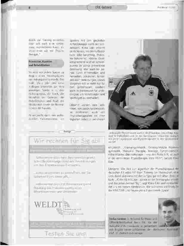 Vorschauseite 3: WM 2006: Für die Leistungsfähigkeitder Physiotherapie werben