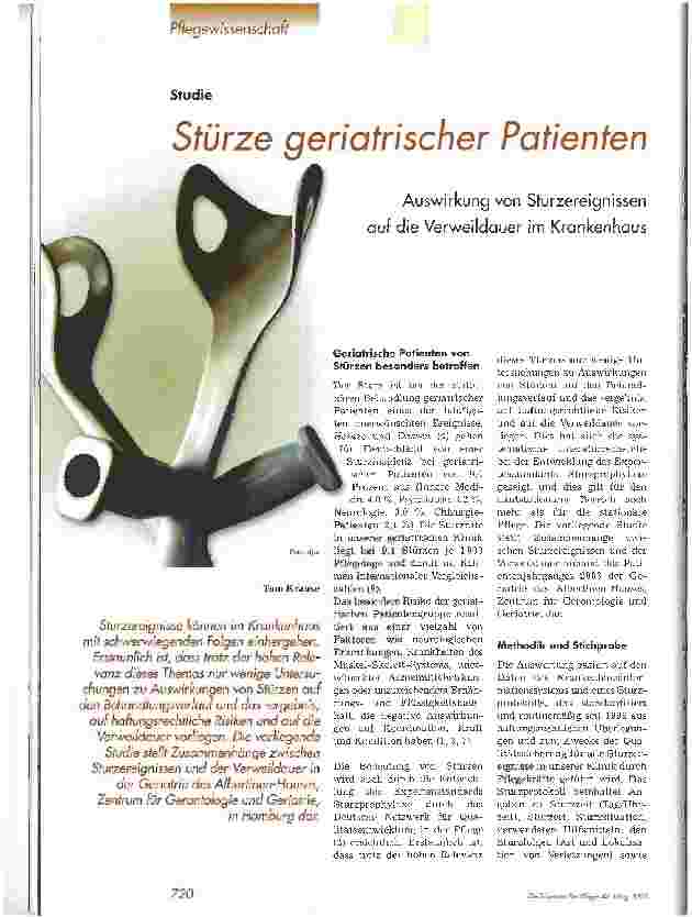 Vorschauseite 1: Stürze geriatrischer Patienten