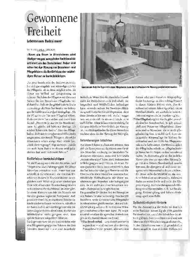 Vorschauseite 1: Gewonnene Freiheit. Lebensraum Badezimmer