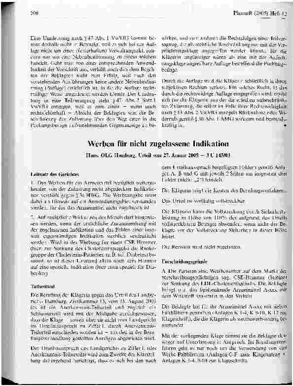 Vorschauseite 1: Werben für nicht zugelassene Indikation