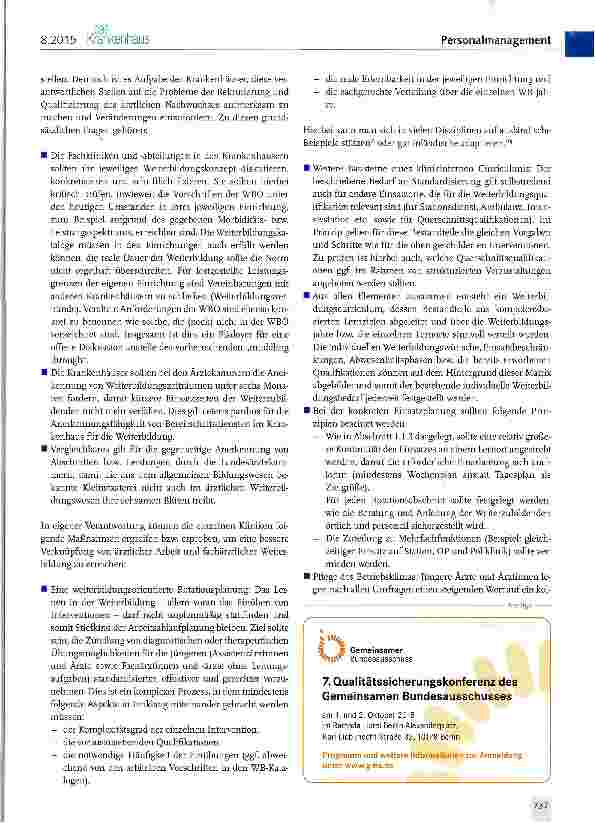 Vorschauseite 3: Ärztliche Arbeitsplätze im Krankenhaus - Perspektiven für eine Erhöhung der Attraktivität