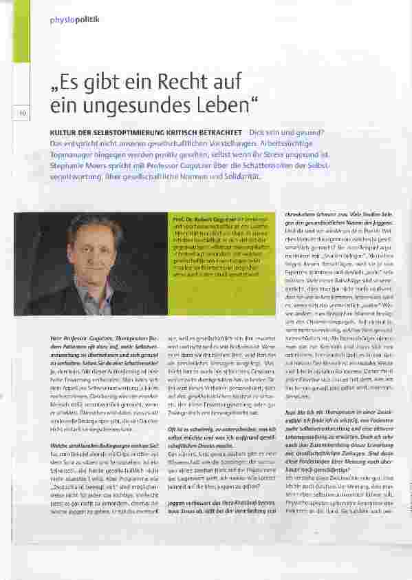 Vorschauseite 1: „Es gibt ein Recht auf ein ungesundes Leben“