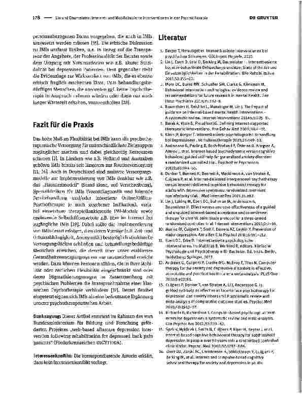 Vorschauseite 3: Internetund Mobilebasierte Interventionen in der Psychotherapie