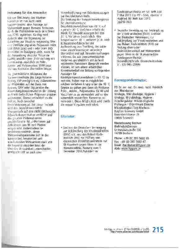 Vorschauseite 3: Aktuelles aus der Virologie: Überarbeitete Leitlinie der Deutschen Vereinigung zur Bekämpfung der Viruskrankheiten (DVV)