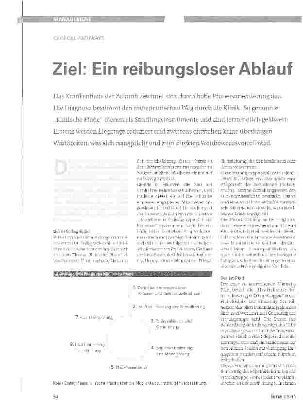 Vorschauseite 1: Ziel: Ein reibungsloser AblaufCLINICAL PATHWAYS