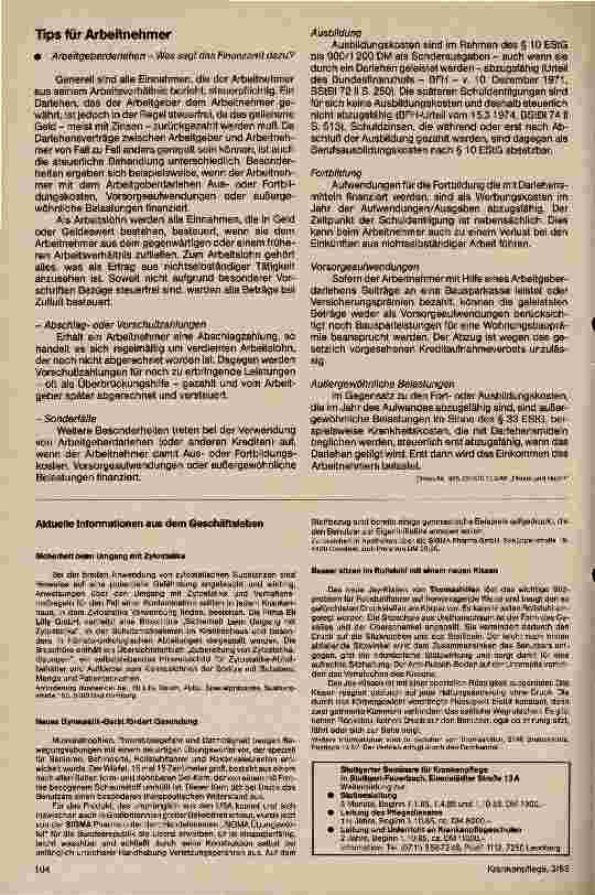 Vorschauseite 2: Wünsche an das Krankenpflegpersonal/Ergebnis einer Meinungsumfrage in der Stadt Essen