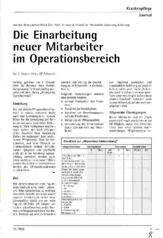 Vorschauseite 1: Die Einarbeitung neuer Mitarbeiter im Operationsbereich