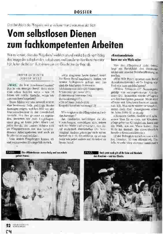 Vorschauseite 1: Vom selbstlosen Dienen zum fachkompetenten Arbeiten Das Berufsbild der Pflegerin: woher es kommt und warum es sich hält