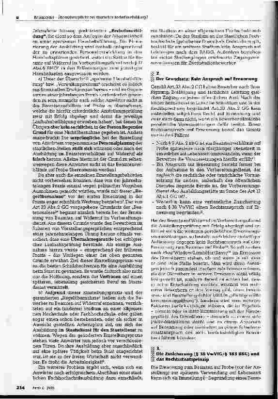 Vorschauseite 2: Übernahmepflicht bei staatlicher Bedarfsausbildung ?