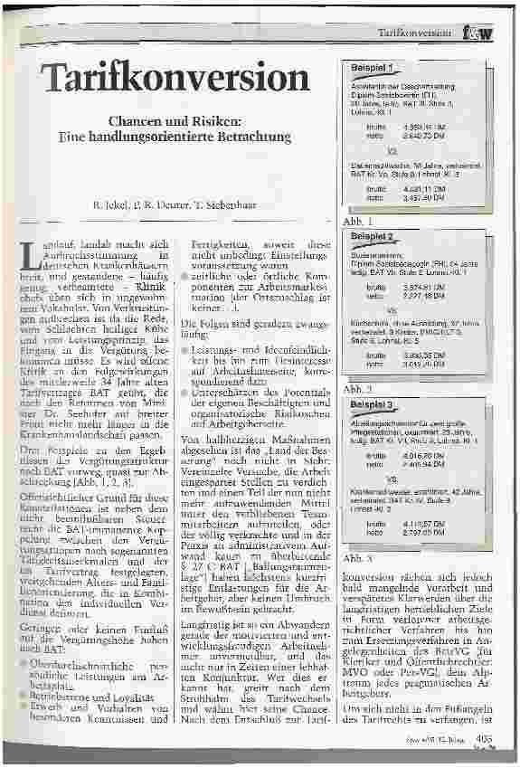 Vorschauseite 1: Tarifkonversion Chancen und Risiken: Eine handlungsorientierte Betrachtung