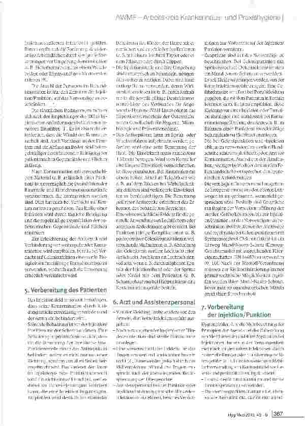 Vorschauseite 2: Hygienemaßnahmen bei intraartikulären Punktionen und Injektionen