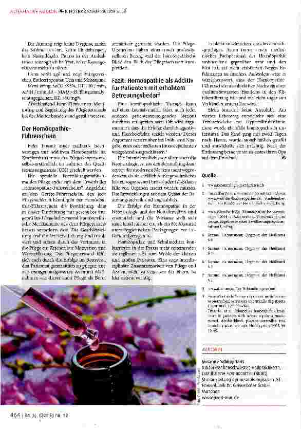Vorschauseite 6: Homöopathie im Krankenhausernstzunehmendes Additivum oder überflüssiger Blödsinn?