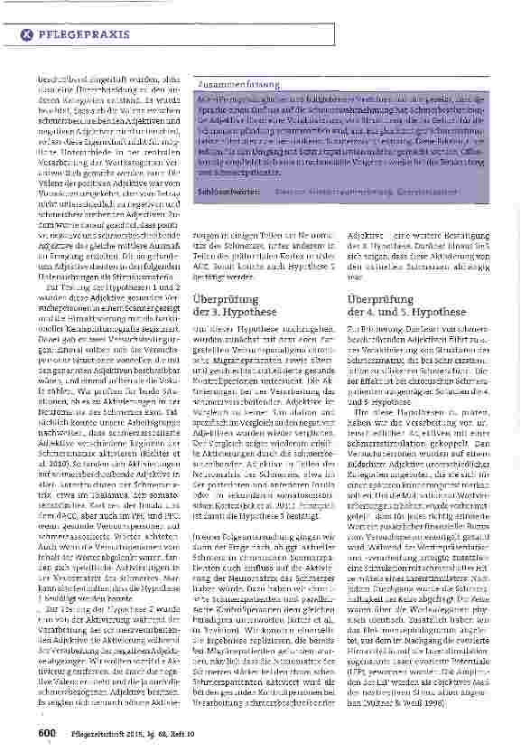 Vorschauseite 3: Auch die Sprache entscheidet über die Schmerzintensität