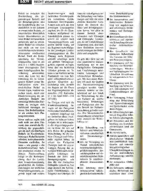 Vorschauseite 3: Weiterbildungsordnung auf die Krankenhausplanung