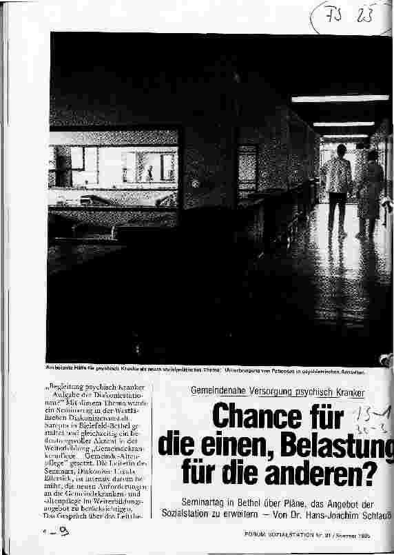 Vorschauseite 1: Chance für die einen, Belastung für die anderen?