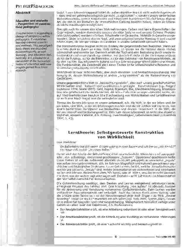 Vorschauseite 2: Bildung und Mündigkeit - Perspektiven einer konstruktivistischen Pädagogik
