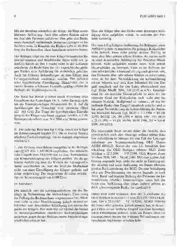Vorschauseite 2: Zur Patientenaufklärung bei Zahnärztlicher BehandlungOLG Koblenz, Urteil vom 13. Mai 2004 - 5 U 41/03