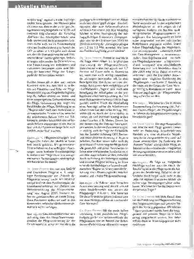 Vorschauseite 2: Umfassende Reform der Pflegeversicherung tatsächlich angehen!