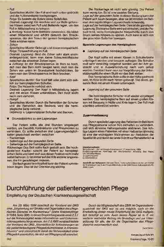 Vorschauseite 3: Lagerung des Patienten mit einer Hemiplegie nach Bobath