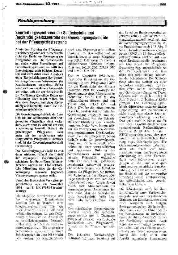 Vorschauseite 1: Beurteilungsspielraum der Schiedsstelle und Rechtmäßigkeitskontrolle der Genehmigungsbehörde bei der Pflegesatzfestsetzung