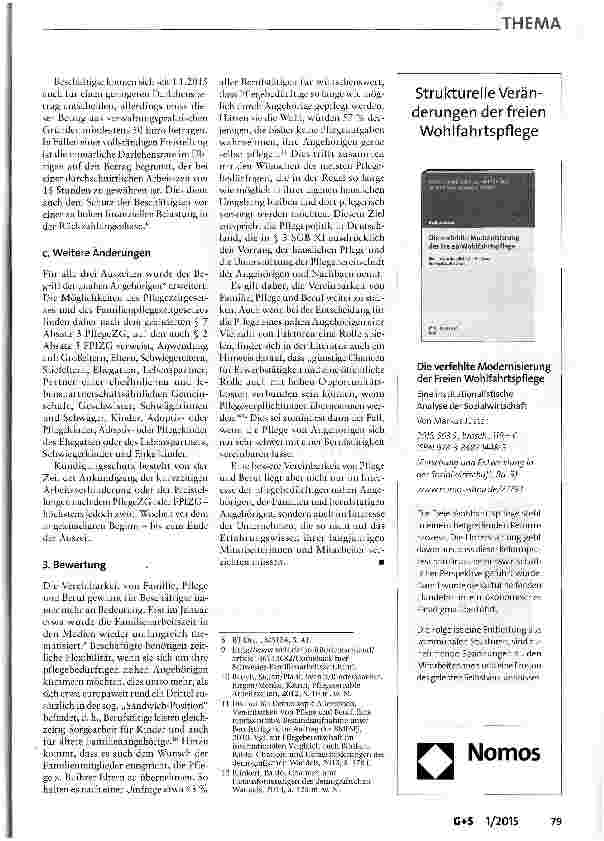 Vorschauseite 4: Vereinbarkeit von Familie, Pflege und Beruf: Die neuen gesetzlichen Regelungen als Unterstützung für Pflegebedürftige und Angehörige