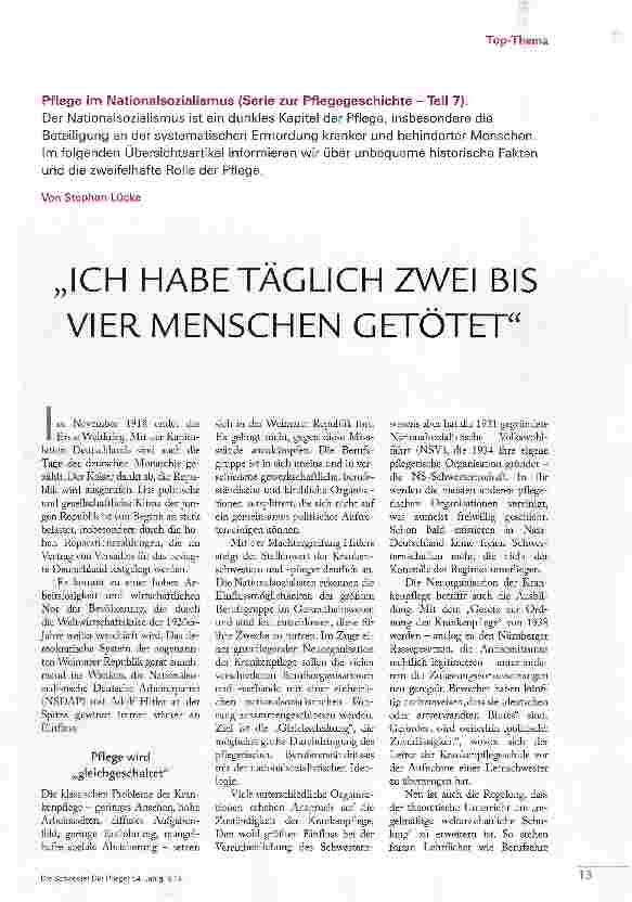 Vorschauseite 1: ICH HABE TÄGLICH ZWEI BIS VIER MENSCHEN GETÖTET