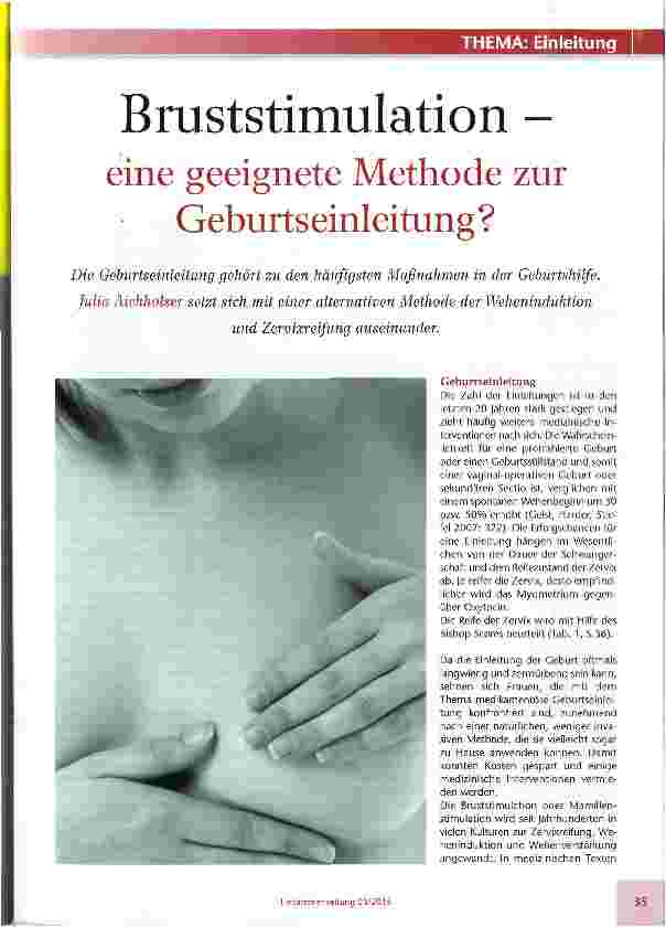 Vorschauseite 1: Bruststimulation -eine geeignete Methode zur Geburtseinleitung?