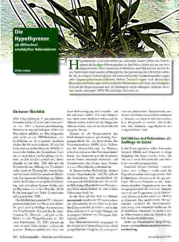 Vorschauseite 1: Hypothyreose als Hilfeschrei erschöpfter Nebennieren