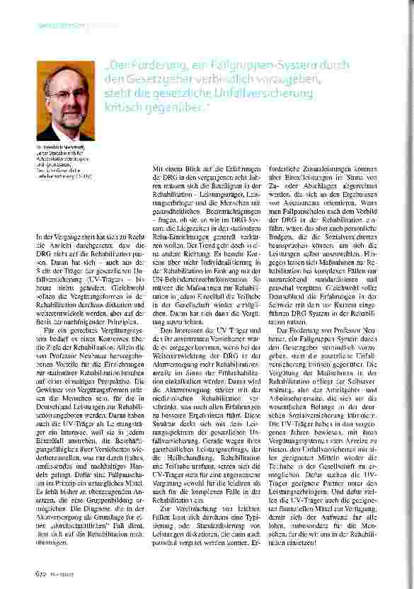 Vorschauseite 2: Pro und Contra Reha-DRG