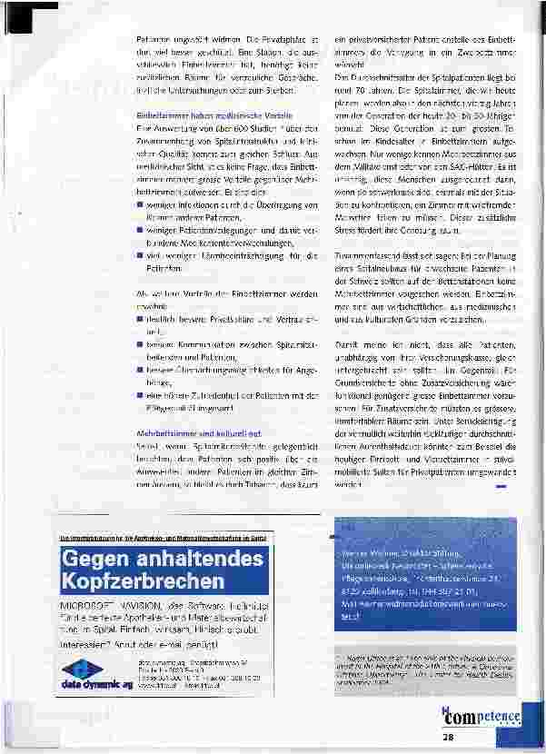 Vorschauseite 2: Plädoyer für den Standard Einbettzimmer