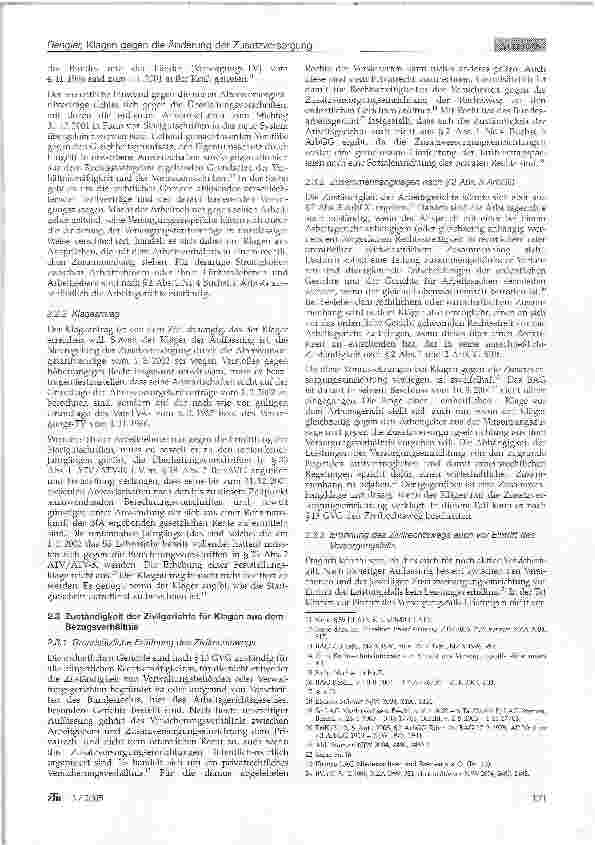 Vorschauseite 3: Klagen gegen die Änderung der Zusatzversorgung durch die Altersvorsorgetarifverträge vom 1.3.2002