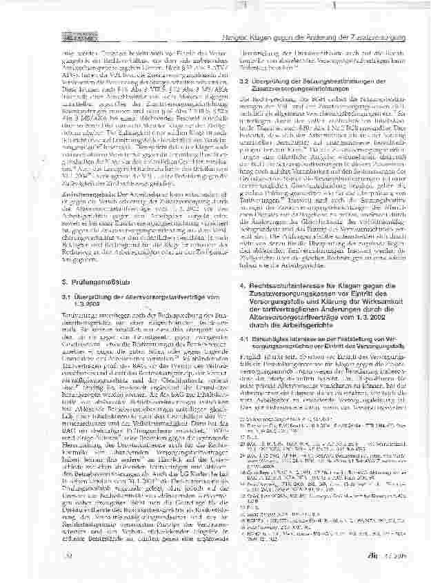 Vorschauseite 4: Klagen gegen die Änderung der Zusatzversorgung durch die Altersvorsorgetarifverträge vom 1.3.2002