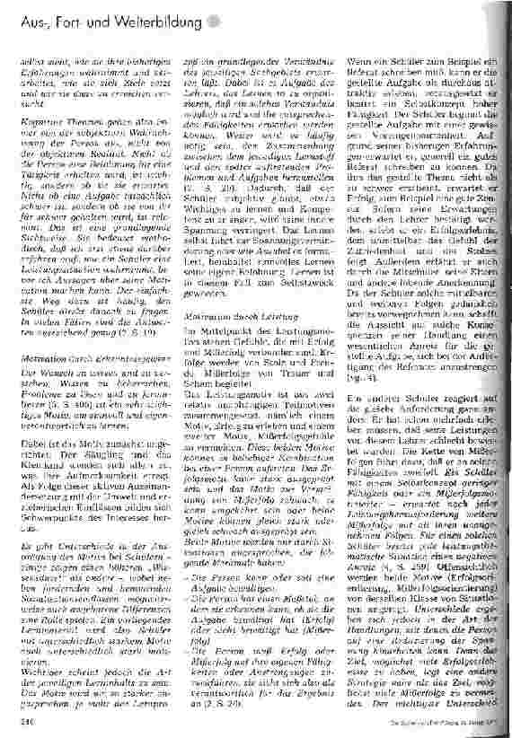 Vorschauseite 3: Zur Notwendigheit der Berücksichtigung motivationstheoreticher Ansätze in der Unterrichtspraxis 1. Teil