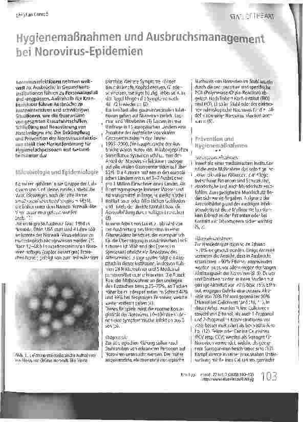 Vorschauseite 1: Hygienemaßnahmen und Ausbruchsmanagement bei Norovirus-Epidemien
